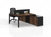 DELTA ETAJERLİ İKİLİ ÇALIŞMA MASASI - Görsel 1