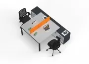 DELTA ETAJERLİ İKİLİ ÇALIŞMA MASASI - Görsel 15