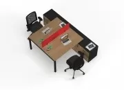 DELTA ETAJERLİ İKİLİ ÇALIŞMA MASASI - Görsel 19