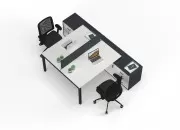 DELTA ETAJERLİ İKİLİ ÇALIŞMA MASASI - Görsel 27