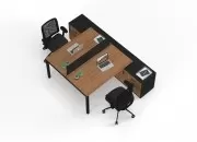 DELTA ETAJERLİ İKİLİ ÇALIŞMA MASASI - Görsel 28