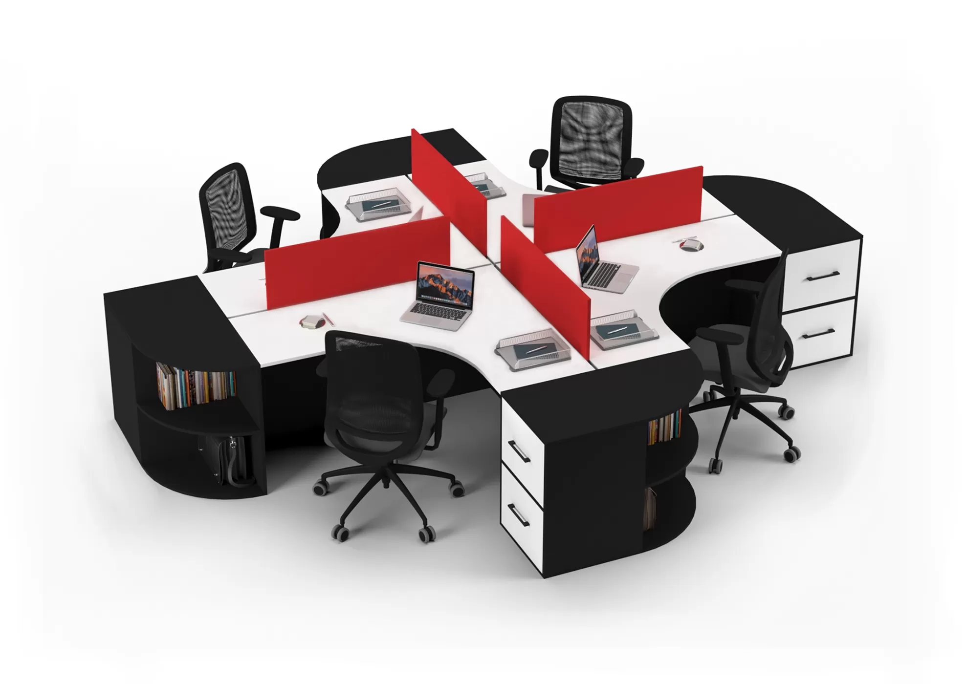 ODİN ÇEKMECELİ DÖRTLÜ ÇALIŞMA MASASI - Görsel 1