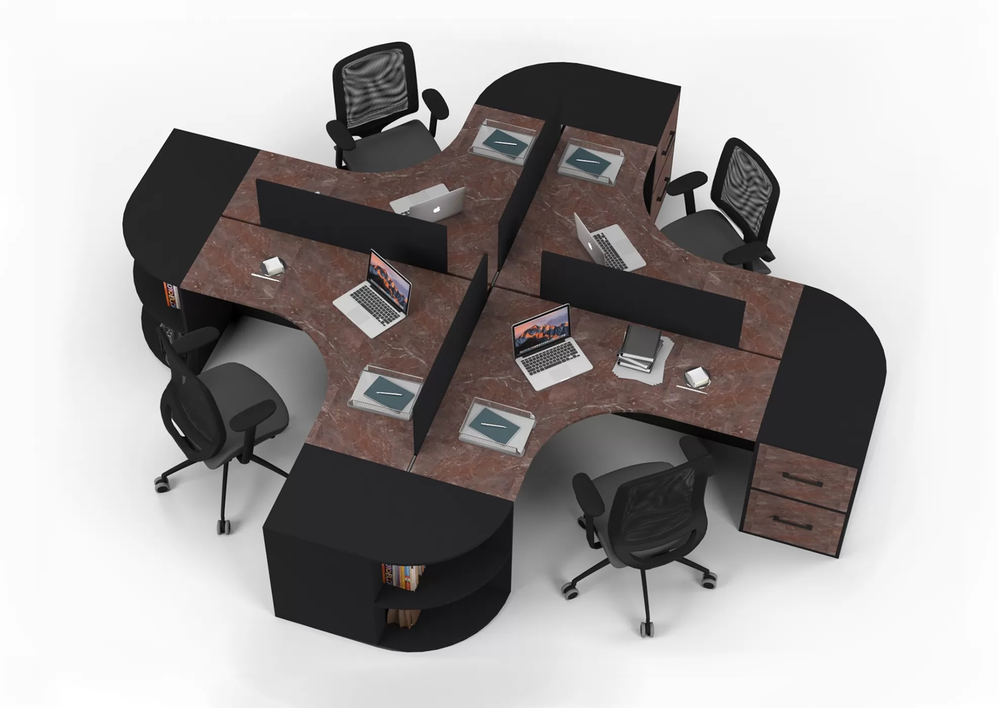 ODİN ÇEKMECELİ DÖRTLÜ ÇALIŞMA MASASI - Görsel 2