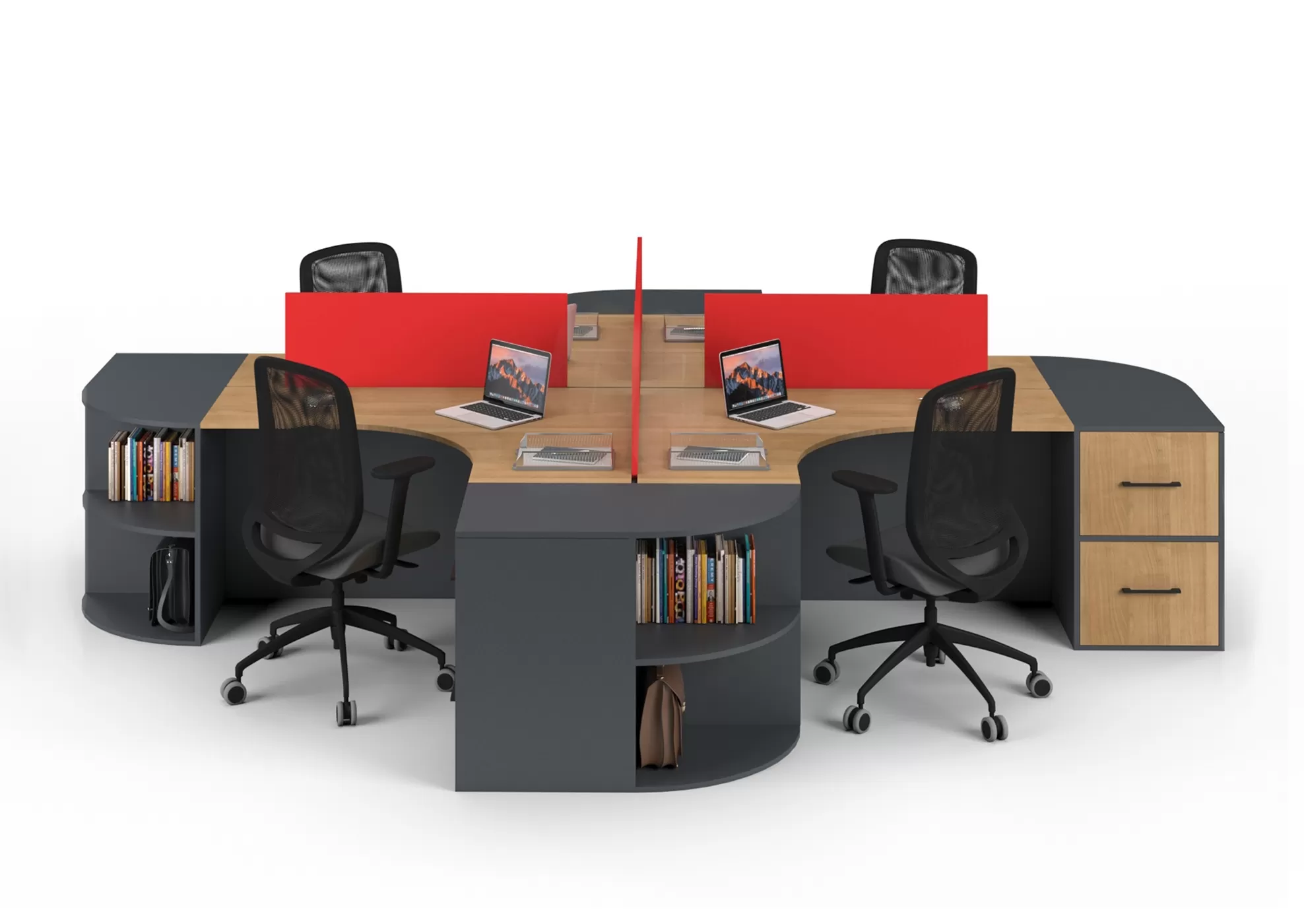 ODİN ÇEKMECELİ DÖRTLÜ ÇALIŞMA MASASI - Görsel 3