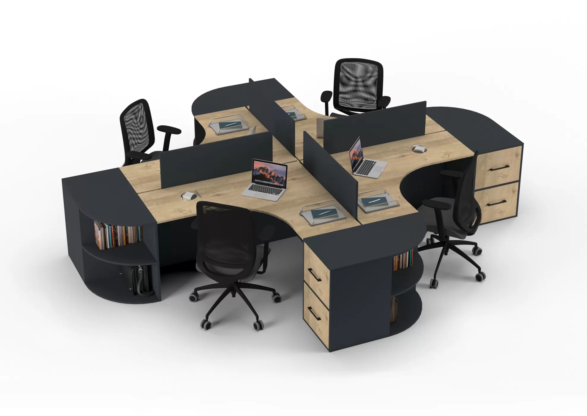 ODİN ÇEKMECELİ DÖRTLÜ ÇALIŞMA MASASI - Görsel 8