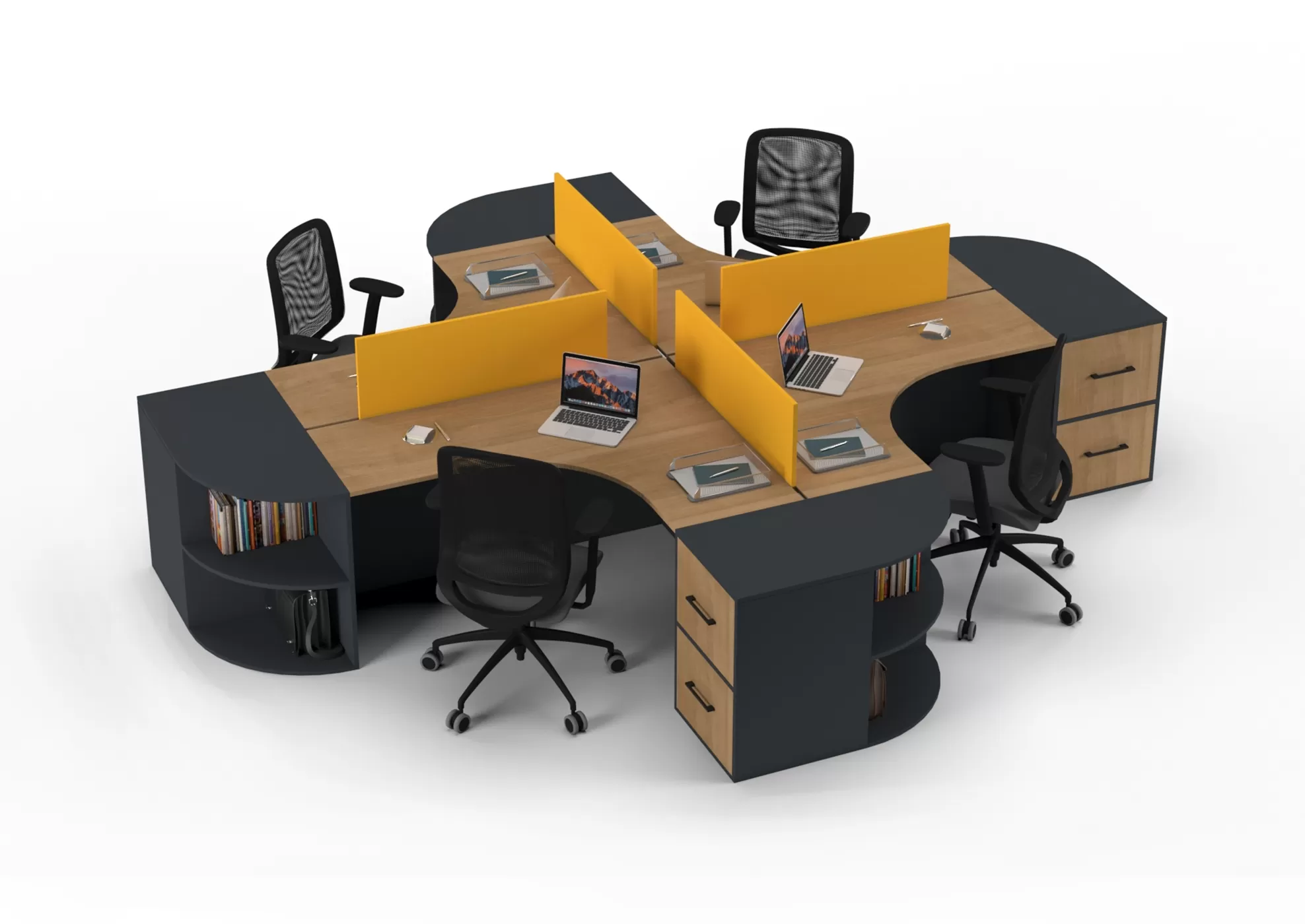 ODİN ÇEKMECELİ DÖRTLÜ ÇALIŞMA MASASI - Görsel 10